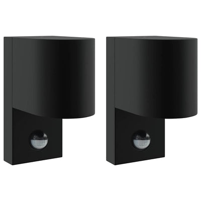 Vidaxx applique d'extérieur 2 pcs noir 12 x 7 x 15 cm acier inoxydable