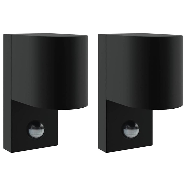 Vidaxx applique d'extérieur 2 pcs noir 12 x 7 x 15 cm acier inoxydable