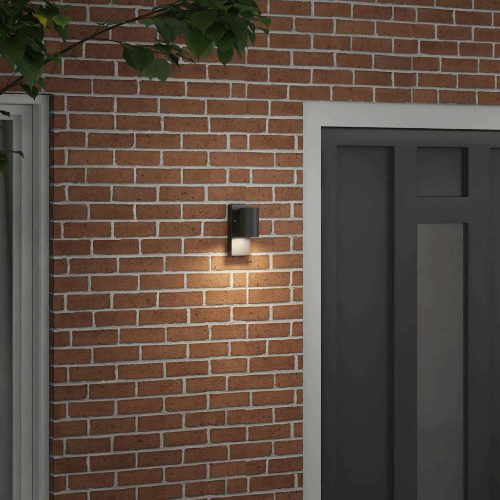 Vidaxx applique d'extérieur noire 6,5 x 10,5 x 16 cm acier inoxydable et verre