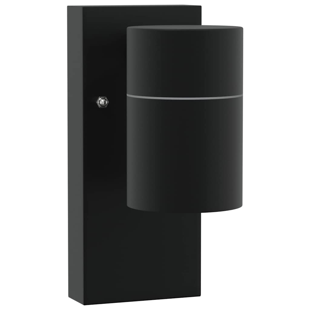 Vidaxx applique d'extérieur noire 6,5 x 10,5 x 16 cm acier inoxydable et verre
