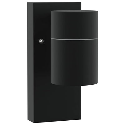 Vidaxx applique d'extérieur noire 6,5 x 10,5 x 16 cm acier inoxydable et verre
