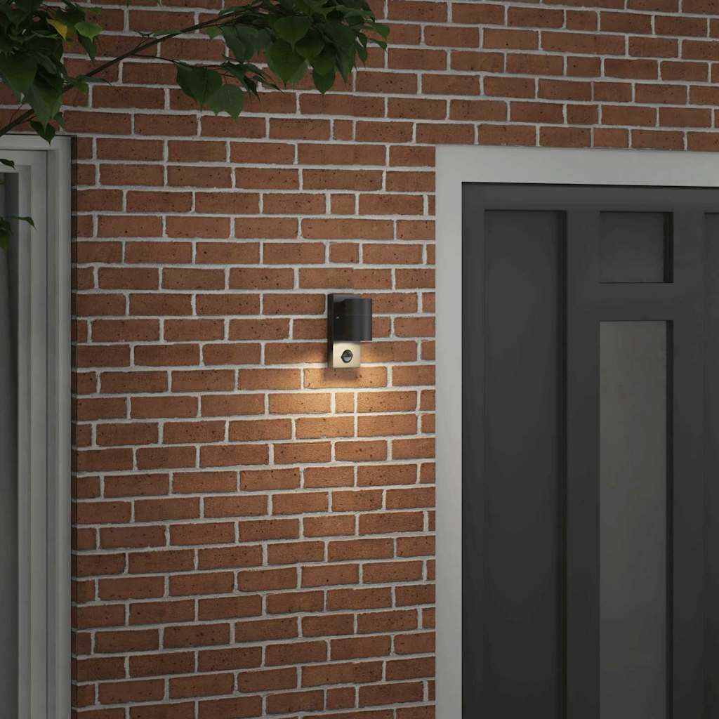 Vidaxx applique d'extérieur noire 6,5 x 10,5 x 16 cm acier inoxydable et verre