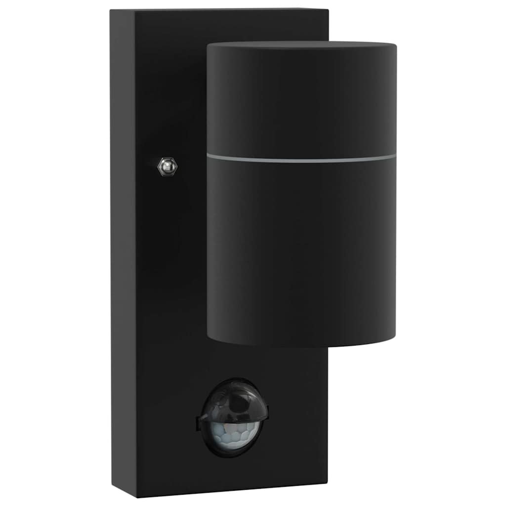 Vidaxx applique d'extérieur noire 6,5 x 10,5 x 16 cm acier inoxydable et verre