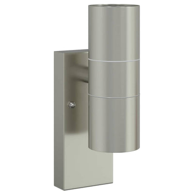 Vidaxx applique d'extérieur argent 7 x 10 x 22 cm acier inoxydable et verre