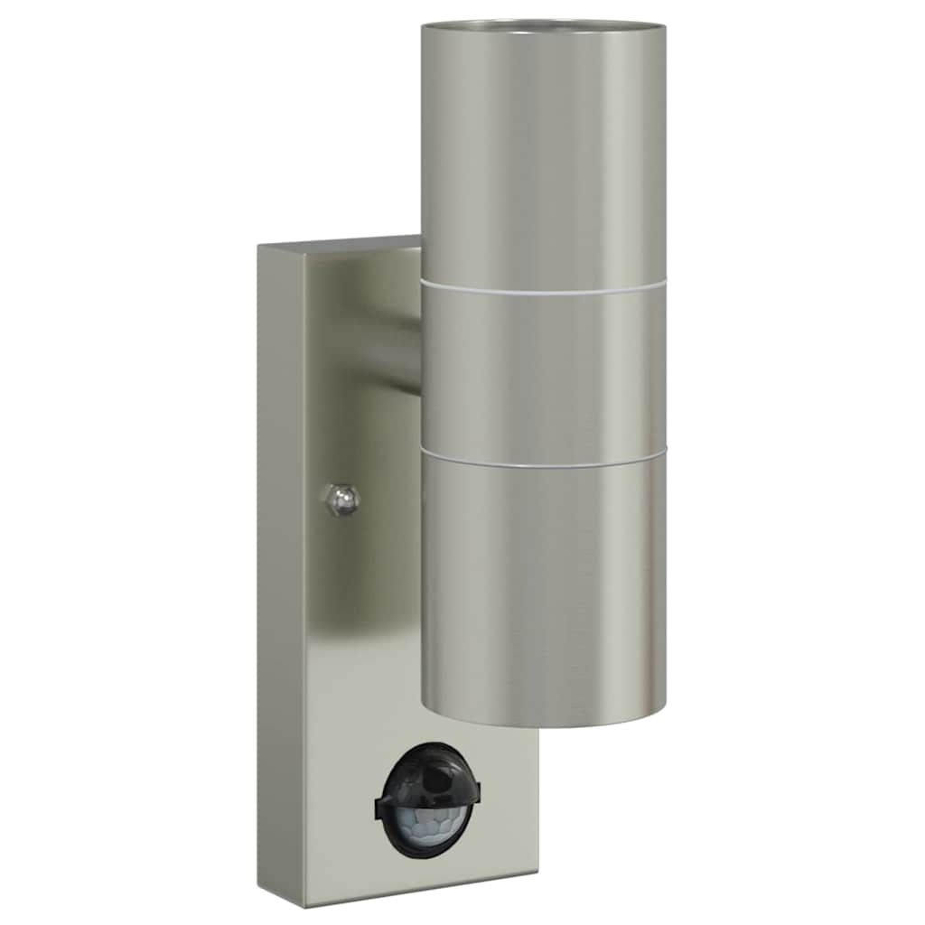 Vidaxx applique d'extérieur argent 7 x 10 x 22 cm acier inoxydable et verre