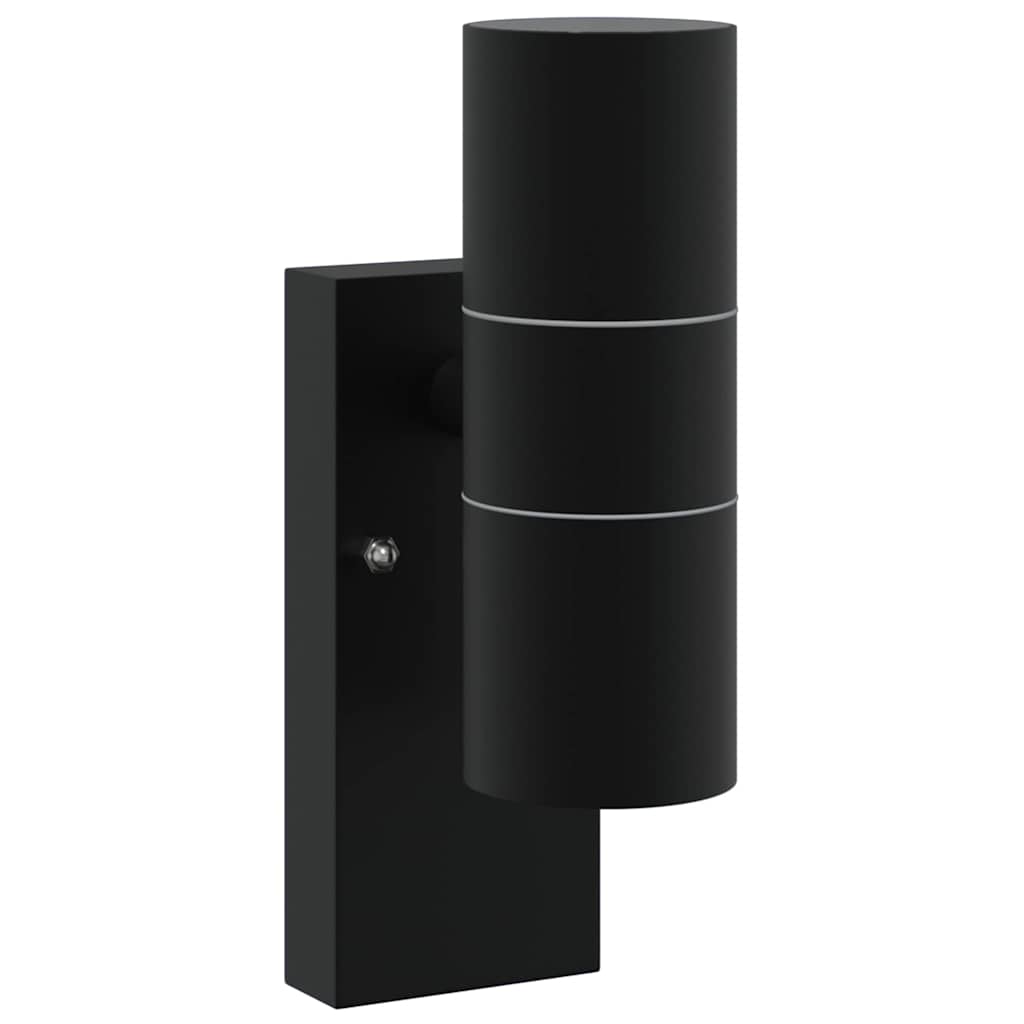 Vidaxx applique d'extérieur noire 7 x 10 x 22 cm acier inoxydable et verre