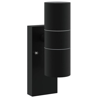 Vidaxx applique d'extérieur noire 7 x 10 x 22 cm acier inoxydable et verre