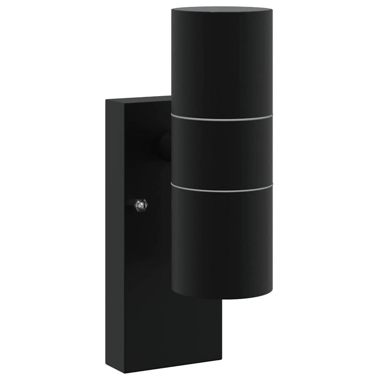 Vidaxx applique d'extérieur noire 7 x 10 x 22 cm acier inoxydable et verre