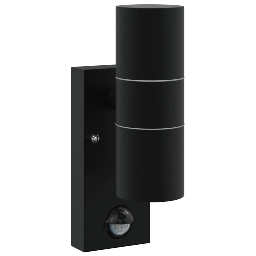 Vidaxx applique d'extérieur noire 7 x 10 x 22 cm acier inoxydable et verre