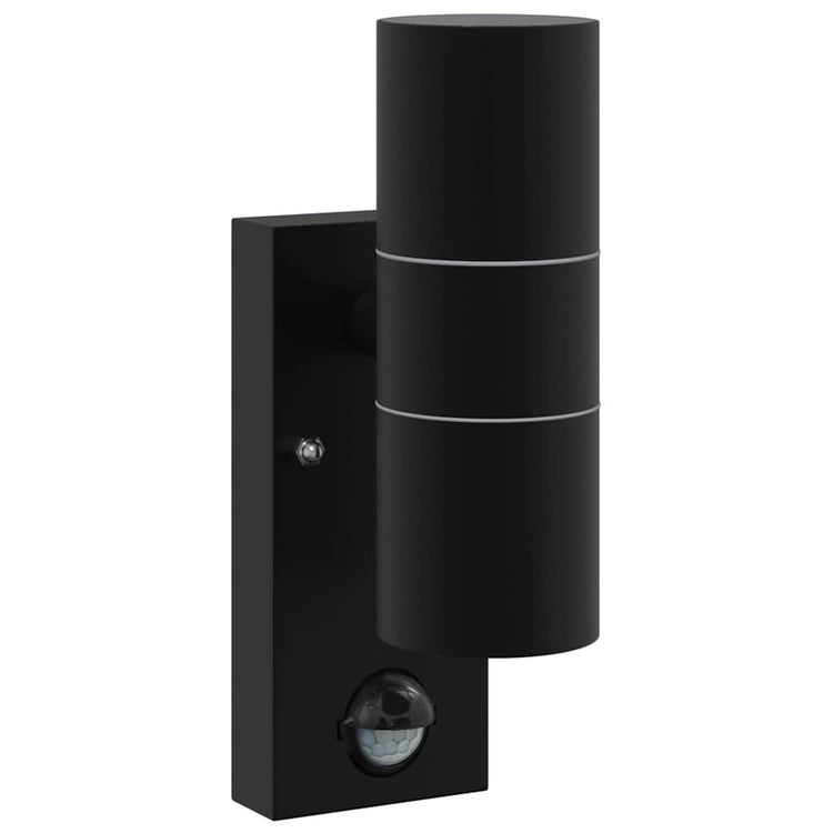 Vidaxx applique d'extérieur noire 7 x 10 x 22 cm acier inoxydable et verre