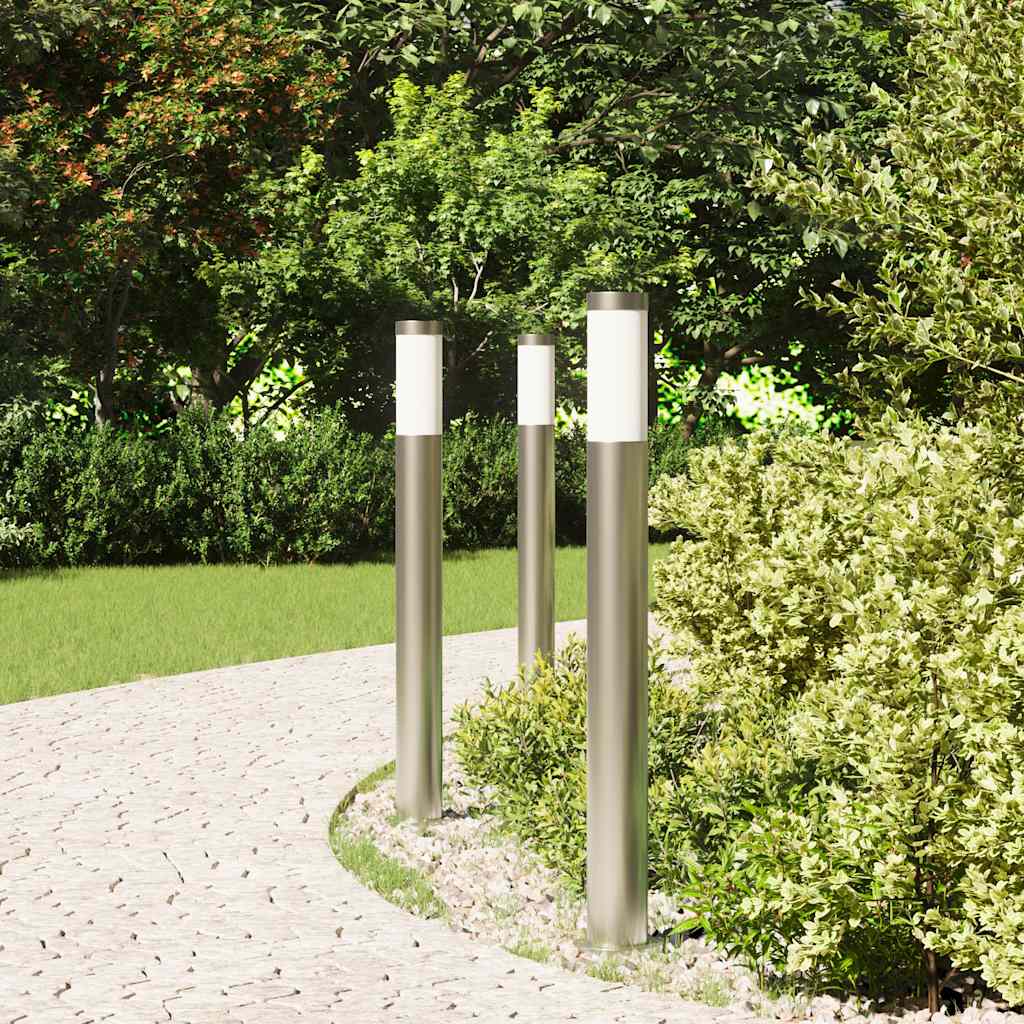 Vidaxx borne lumineuse 3 pièces 80 cm acier inoxydable IP44