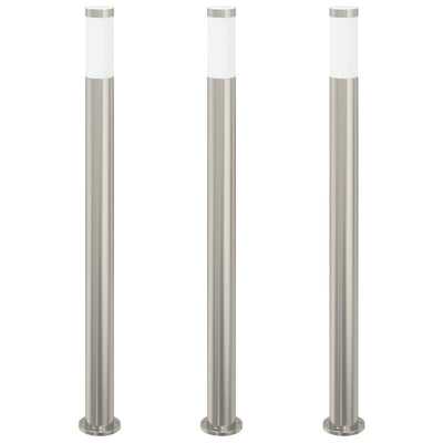 Vidaxx borne lumineuse 3 pièces 110 cm acier inoxydable IP44