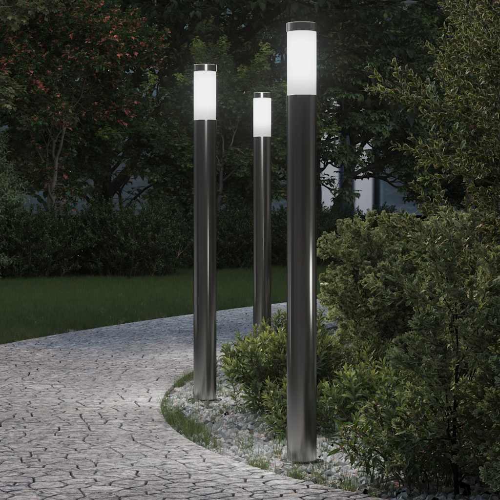Vidaxx borne lumineuse 3 pièces 110 cm acier inoxydable IP44