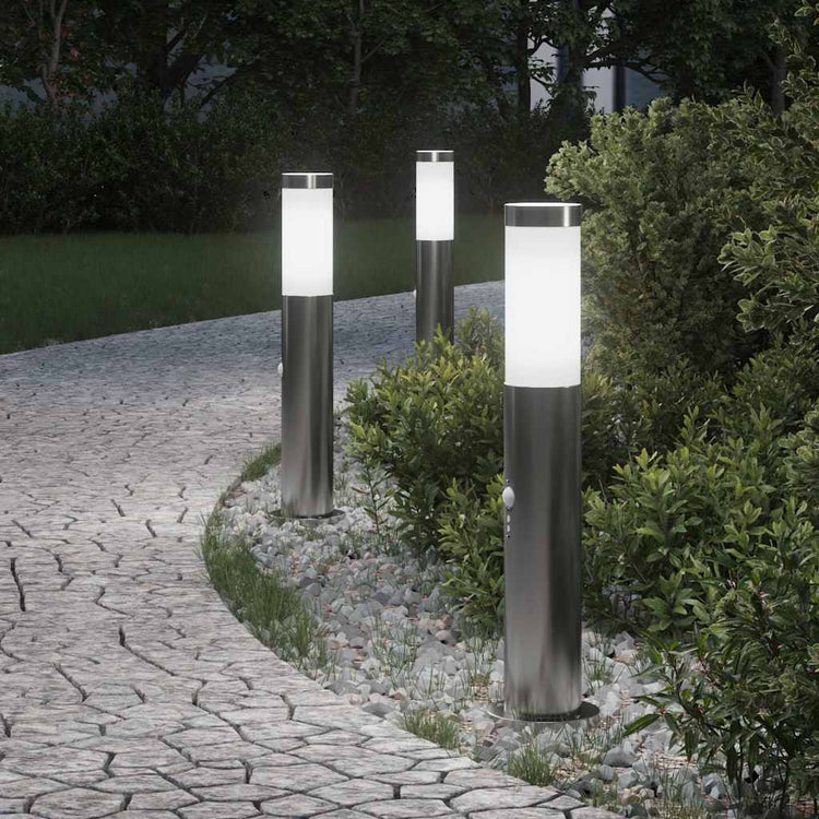 Vidaxx borne d'éclairage avec capteur 3 pièces 50 cm acier inoxydable IP44
