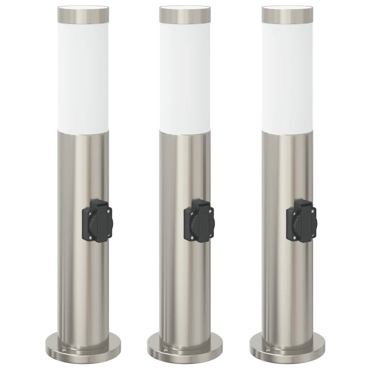 Vidaxx borne d'éclairage avec douille 3 pièces 50 cm acier inoxydable IP44