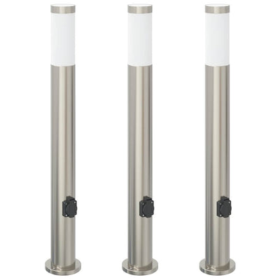 Vidaxx borne d'éclairage avec douille 3 pièces 80 cm acier inoxydable IP44