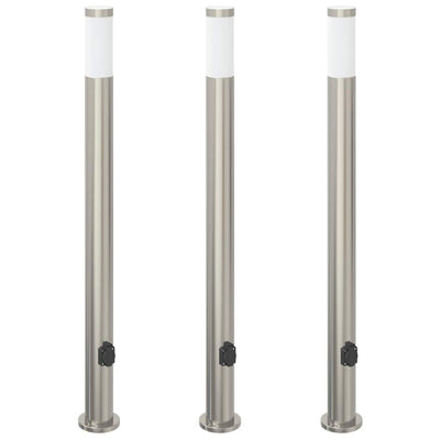 Vidaxx borne d'éclairage avec douille 3 pièces 110 cm acier inoxydable IP44