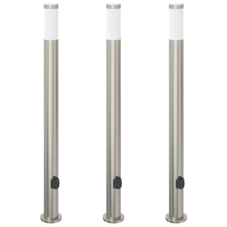 Vidaxx borne d'éclairage avec douille 3 pièces 110 cm acier inoxydable IP44