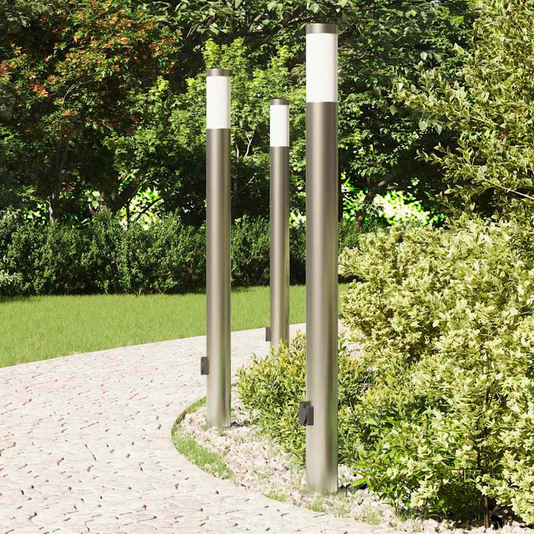 Vidaxx borne d'éclairage avec douille 3 pièces 110 cm acier inoxydable IP44