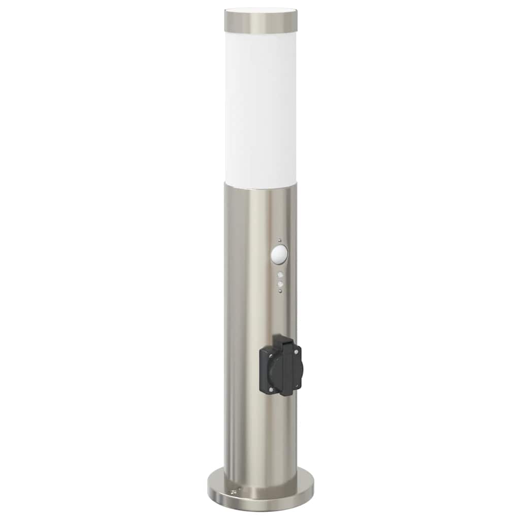 Vidaxx borne d'éclairage avec capteur et prise 50 cm inox IP44