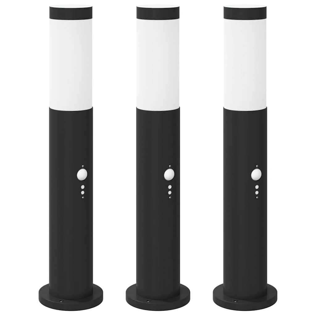Vidaxx borne d'éclairage avec capteur 3 pièces 50 cm acier inoxydable IP44