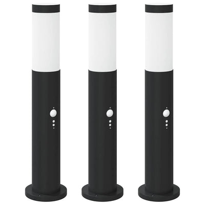 Vidaxx borne d'éclairage avec capteur 3 pièces 50 cm acier inoxydable IP44