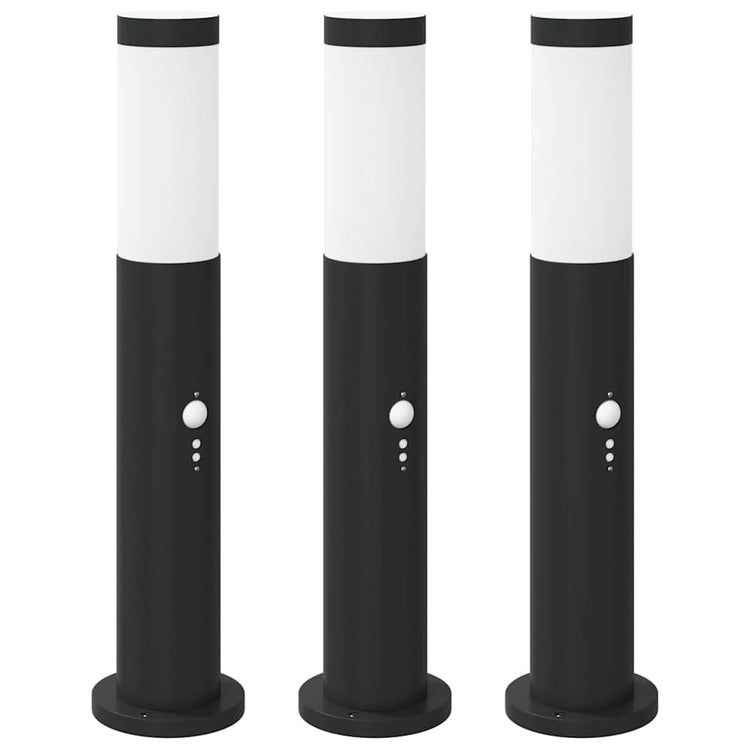 Vidaxx borne d'éclairage avec capteur 3 pièces 50 cm acier inoxydable IP44