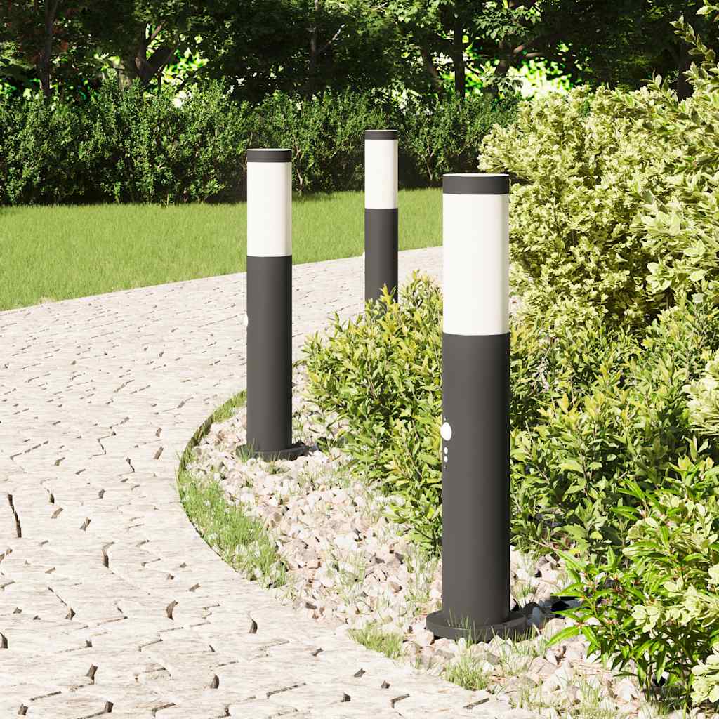 Vidaxx borne d'éclairage avec capteur 3 pièces 50 cm acier inoxydable IP44