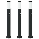 VidaXL borne d'éclairage avec capteur 3 pièces 80 cm acier inoxydable IP44 - afbeelding 2