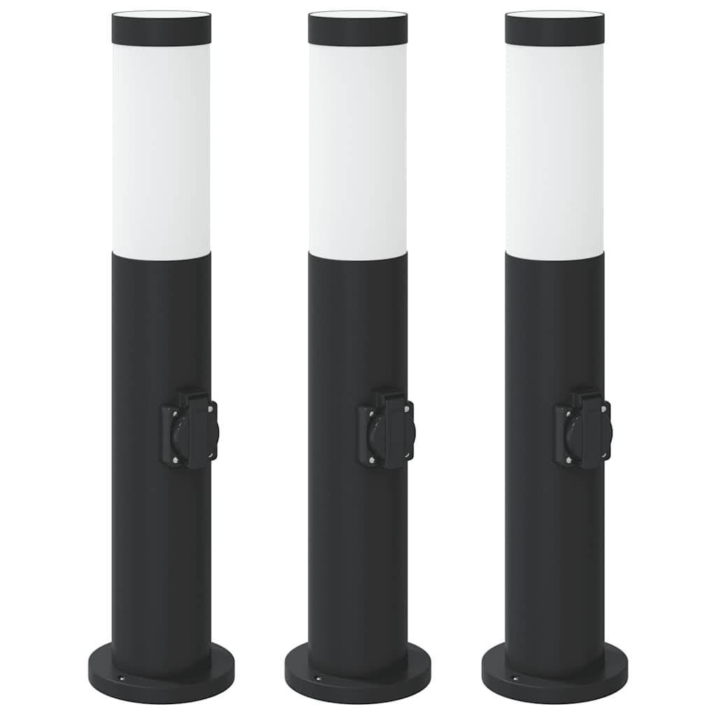 Vidaxx borne d'éclairage avec douille 3 pièces 50 cm acier inoxydable IP44