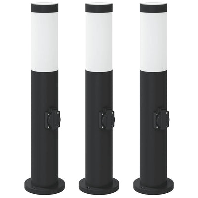 Vidaxx borne d'éclairage avec douille 3 pièces 50 cm acier inoxydable IP44
