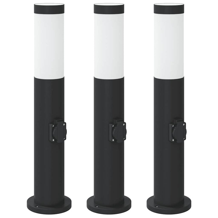 Vidaxx borne d'éclairage avec douille 3 pièces 50 cm acier inoxydable IP44