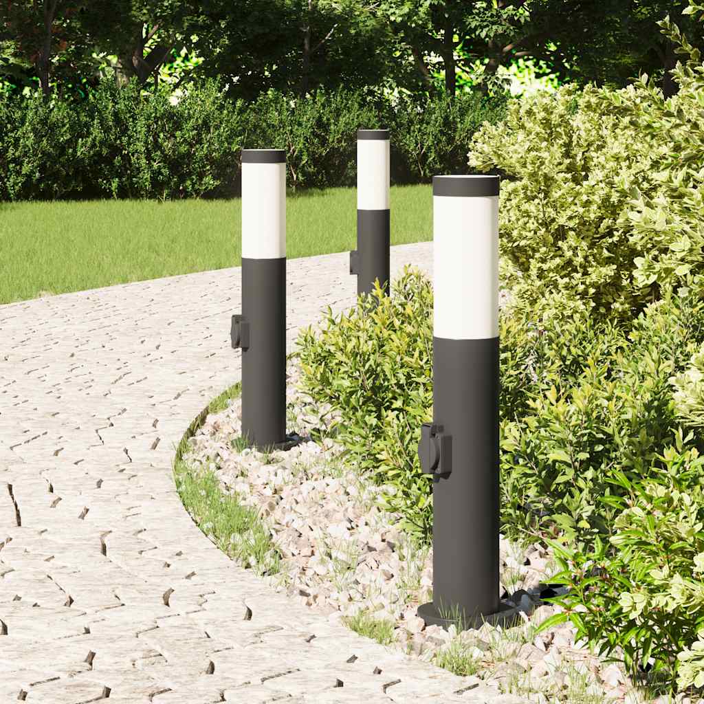 Vidaxx borne d'éclairage avec douille 3 pièces 50 cm acier inoxydable IP44