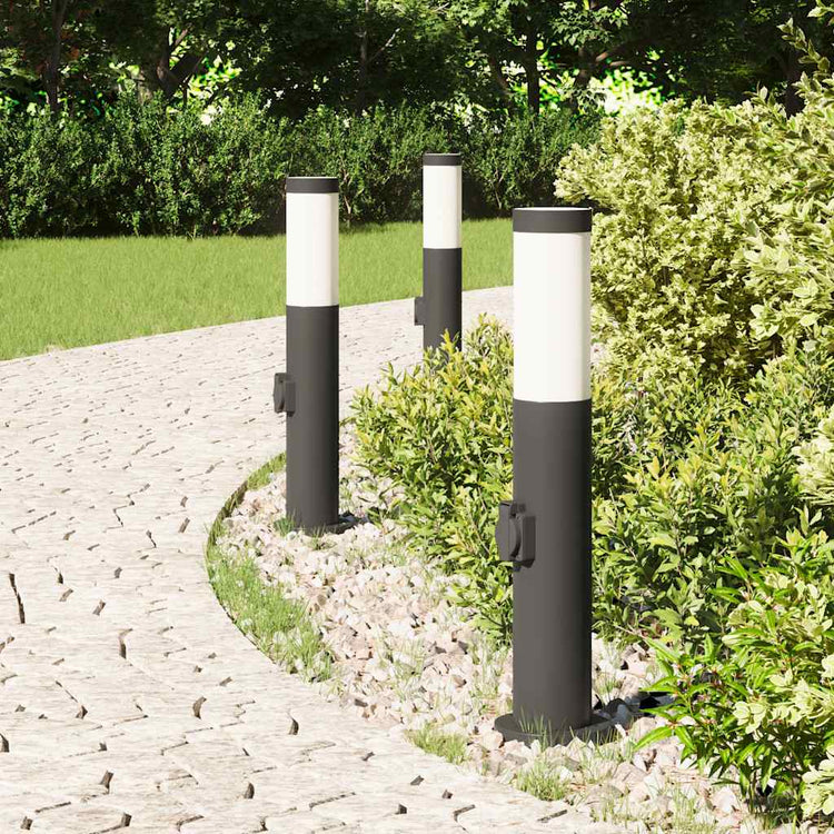 Vidaxx borne d'éclairage avec douille 3 pièces 50 cm acier inoxydable IP44