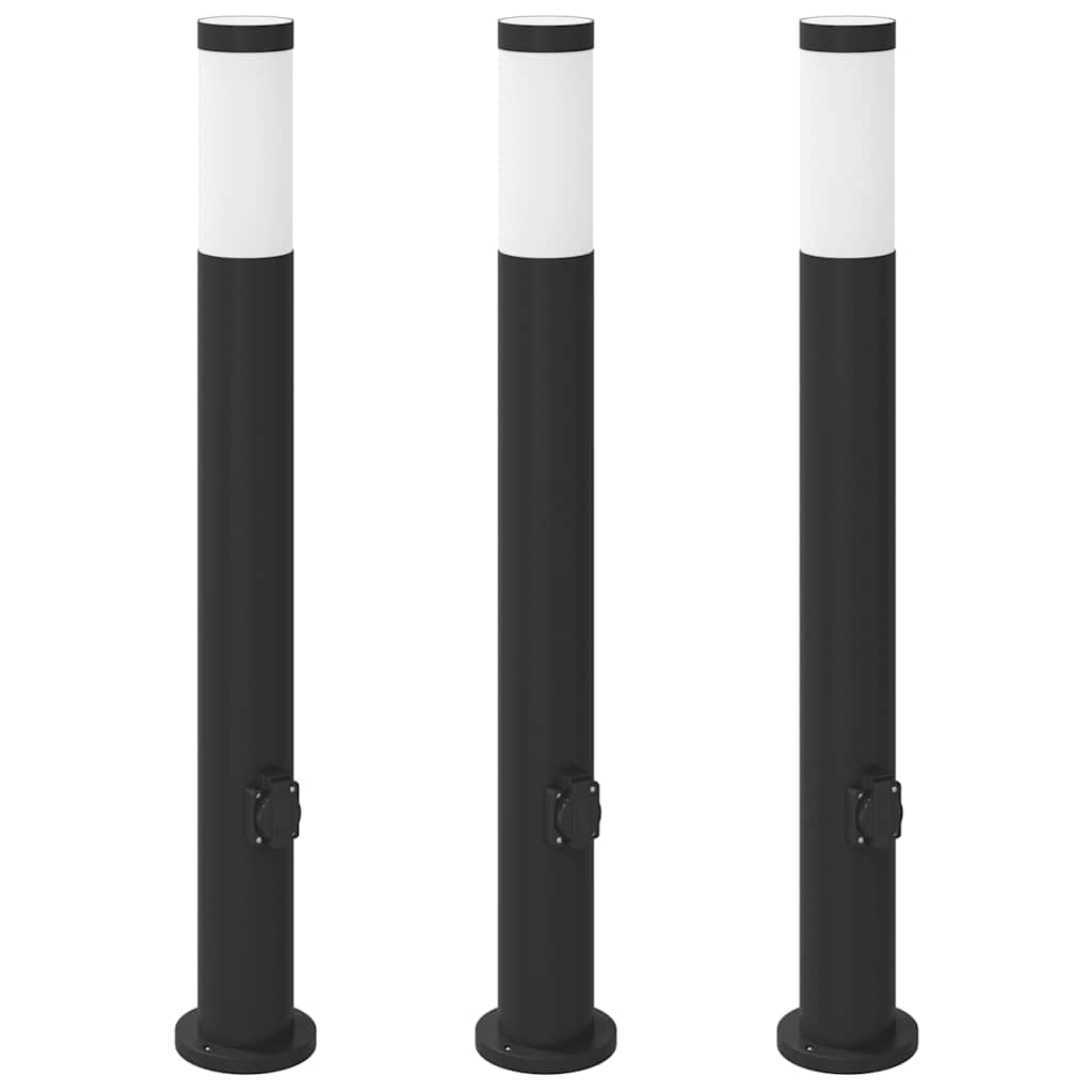 Vidaxx borne d'éclairage avec douille 3 pièces 80 cm acier inoxydable IP44