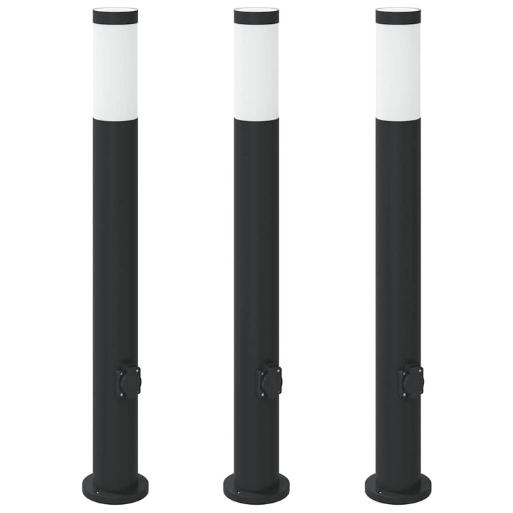 Vidaxx borne d'éclairage avec douille 3 pièces 80 cm acier inoxydable IP44