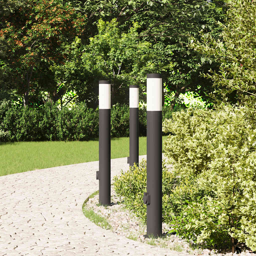 Vidaxx borne d'éclairage avec douille 3 pièces 80 cm acier inoxydable IP44