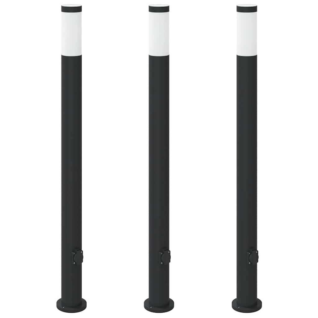 Vidaxx borne d'éclairage avec douille 3 pièces 110 cm acier inoxydable IP44