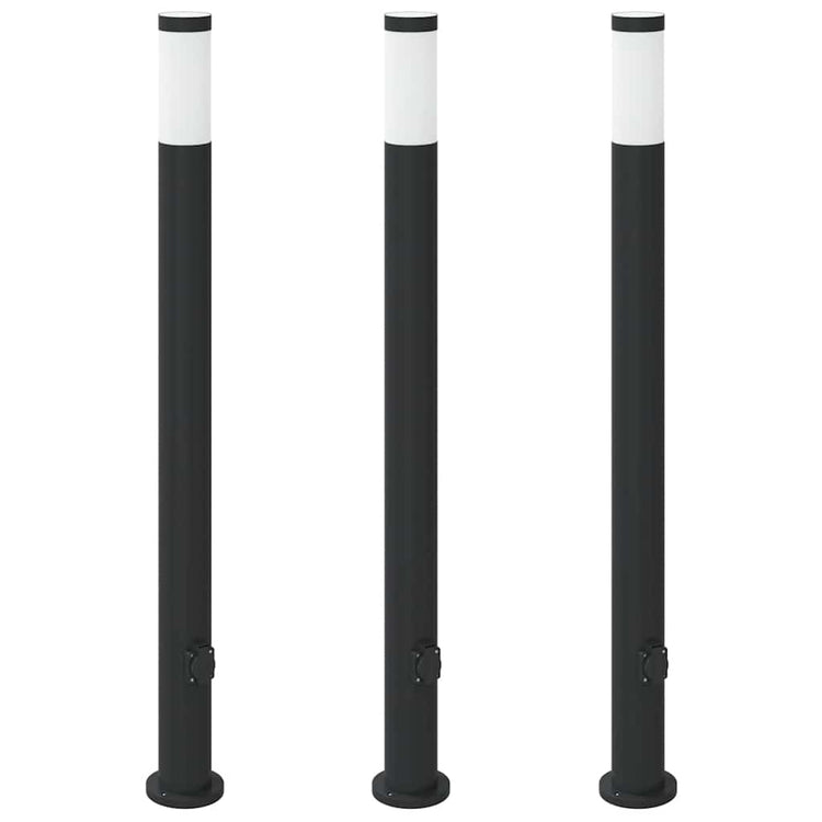 Vidaxx borne d'éclairage avec douille 3 pièces 110 cm acier inoxydable IP44