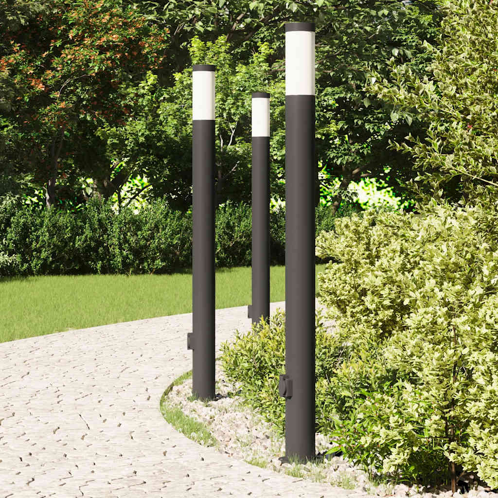 Vidaxx borne d'éclairage avec douille 3 pièces 110 cm acier inoxydable IP44