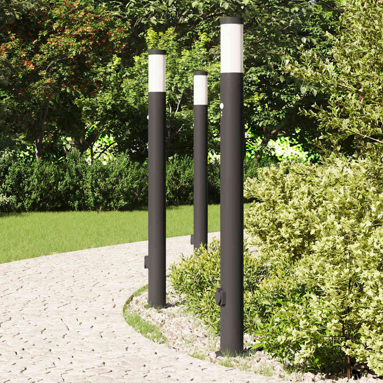 Vidaxx borne d'éclairage avec capteur et prise 3 pièces 110 cm acier inoxydable IP44
