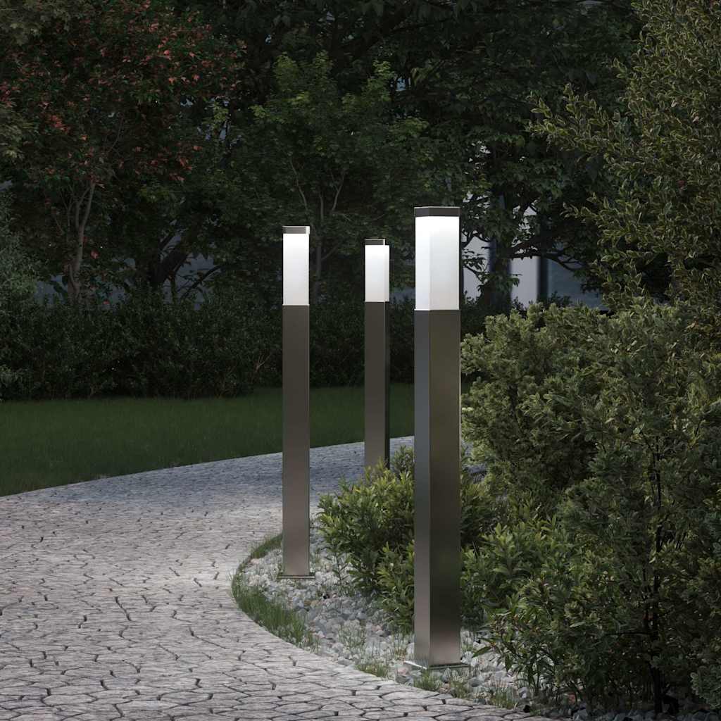 Vidaxx borne lumineuse 3 pièces 80 cm acier inoxydable IP44