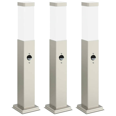Vidaxx borne d'éclairage avec capteur 3 pièces 50 cm acier inoxydable IP44