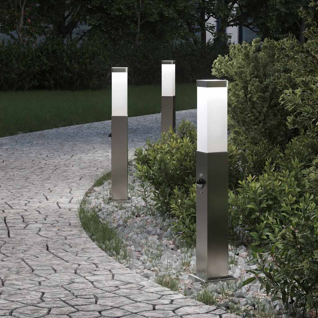 Vidaxx borne d'éclairage avec capteur 3 pièces 50 cm acier inoxydable IP44