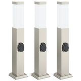 Vidaxx borne d'éclairage avec douille 3 pièces 50 cm acier inoxydable IP44 - afbeelding 2