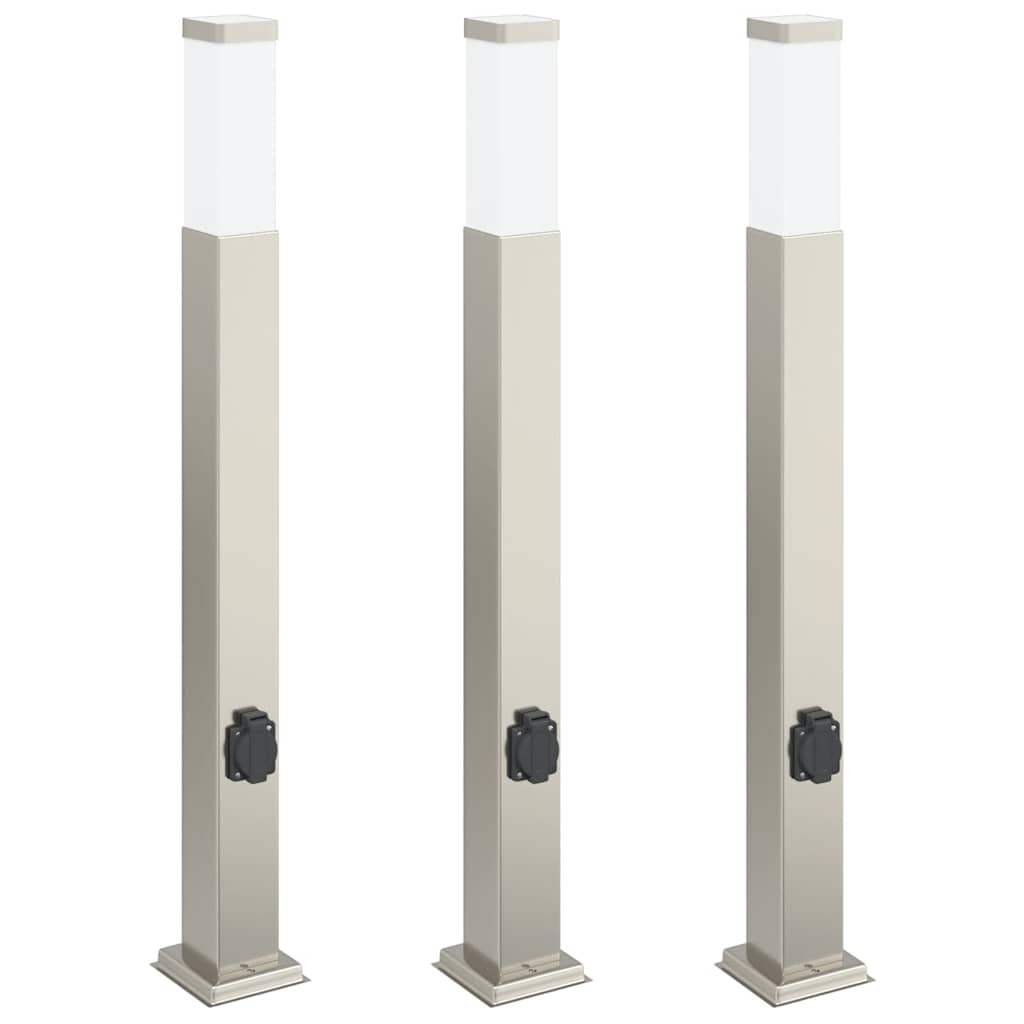 Vidaxx borne d'éclairage avec douille 3 pièces 80 cm acier inoxydable IP44