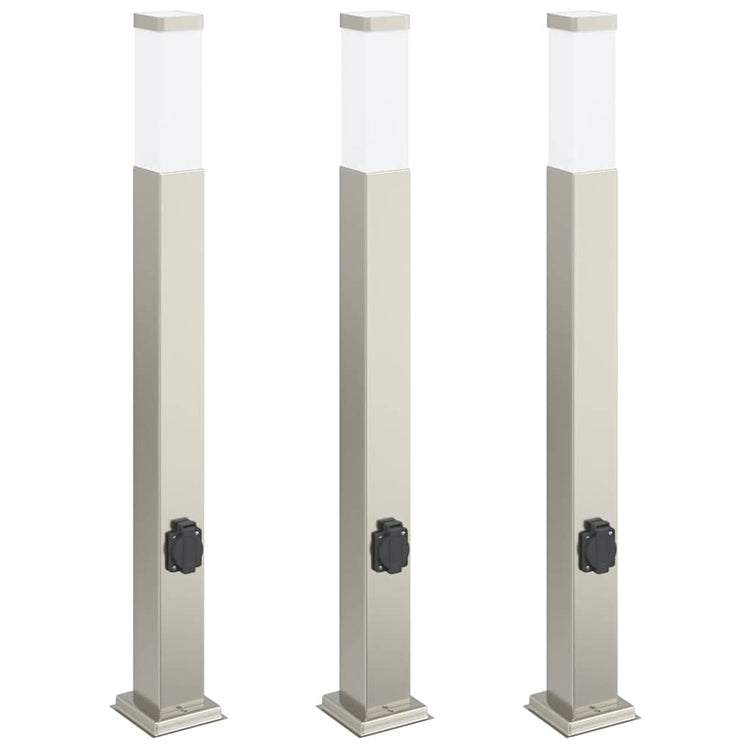 Vidaxx borne d'éclairage avec douille 3 pièces 80 cm acier inoxydable IP44