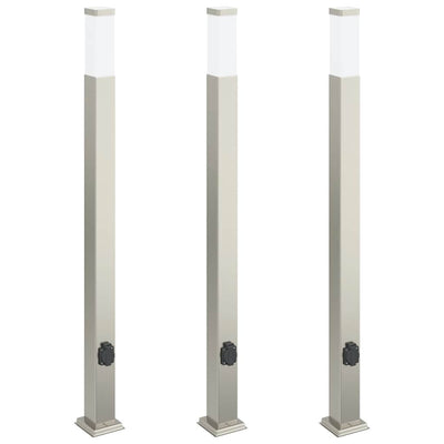 Vidaxx borne d'éclairage avec douille 3 pièces 110 cm acier inoxydable IP44