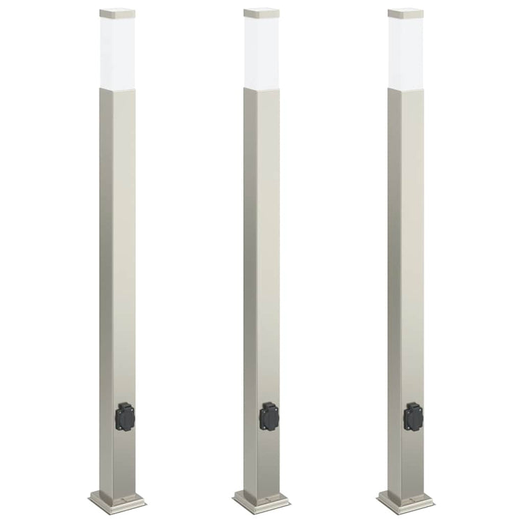 Vidaxx borne d'éclairage avec douille 3 pièces 110 cm acier inoxydable IP44