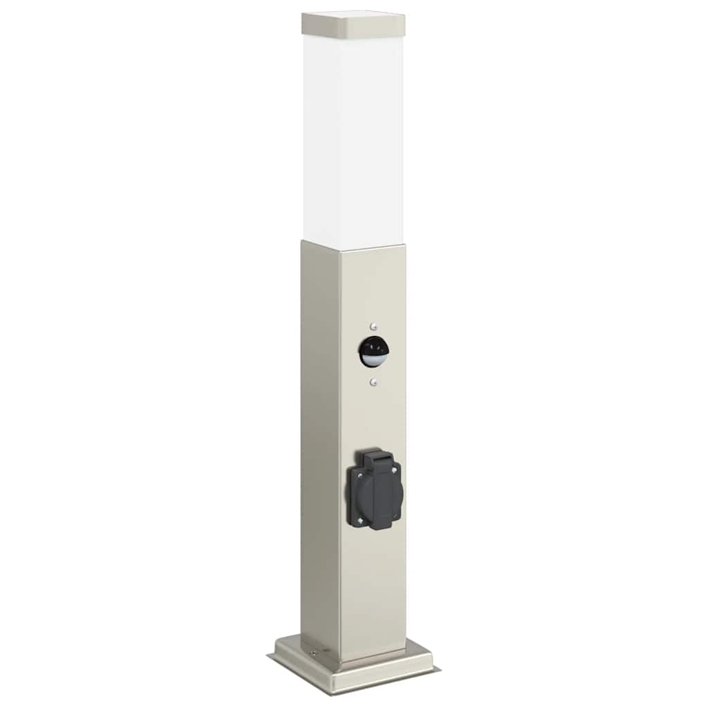 Vidaxx borne d'éclairage avec capteur et prise 50 cm inox IP44